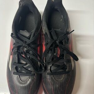 adidas Black and Red Athletic Shoes Cleats